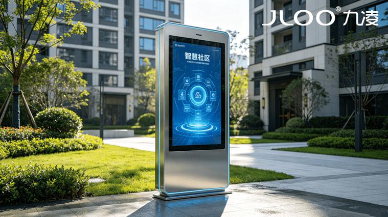 九凌jloo 43寸户外广告机智慧社区分时段定时播控与物业降本增效实测
